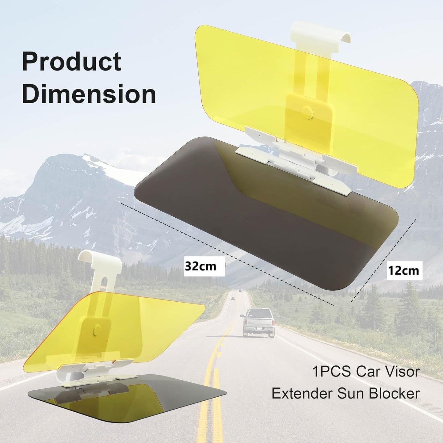 Radiant Car Sun Visor - 2 in 1 Universal Anti-Glare Driving Goggle Day and Night