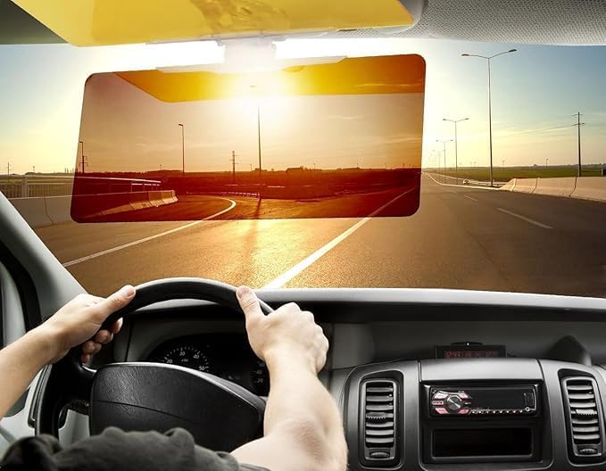 Radiant Car Sun Visor - 2 in 1 Universal Anti-Glare Driving Goggle Day and Night
