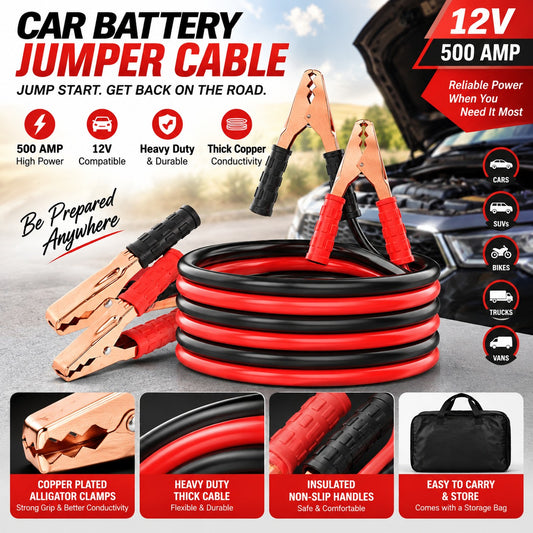 Heavy Duty Booster Wire with Copper Plated Alligator Clamps