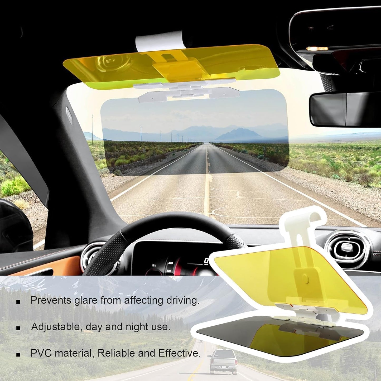 Radiant Car Sun Visor - 2 in 1 Universal Anti-Glare Driving Goggle Day and Night