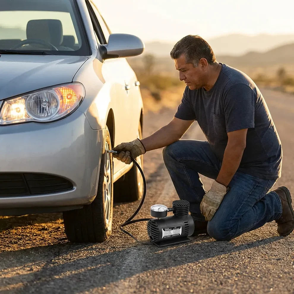 12V Mini Air Compressor, Portable Electric Digital Tire Inflator Pump for Car